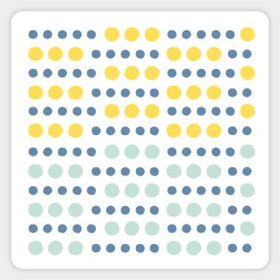 Whimsical Blue and Yellow Dots Sticker